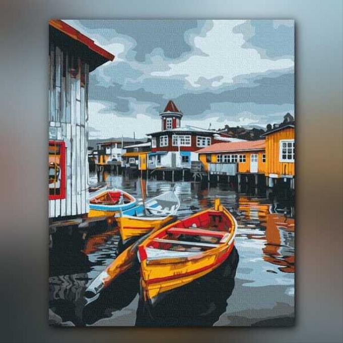 أدوات رسم لوحة قارب البلدة