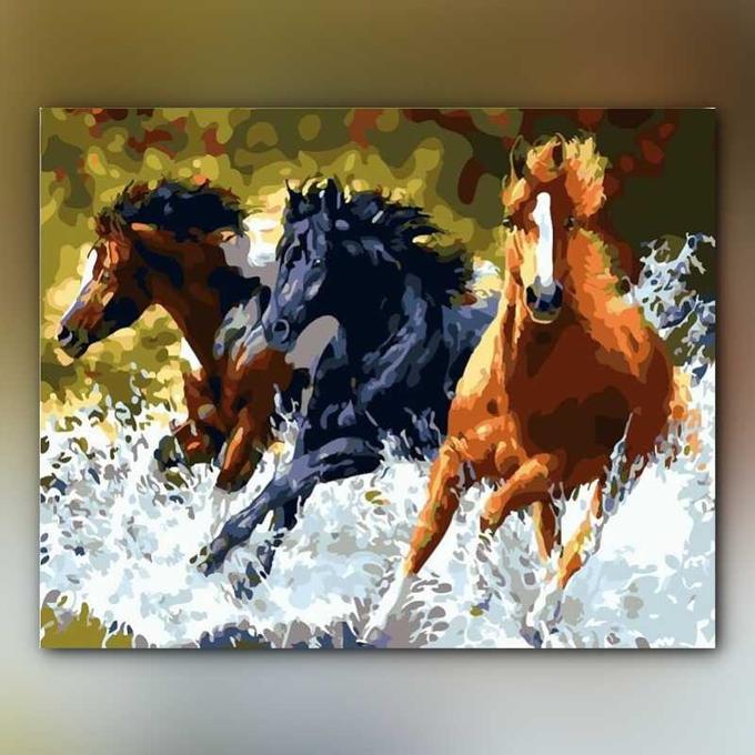 أدوات رسم لوحة قطيع الخيول