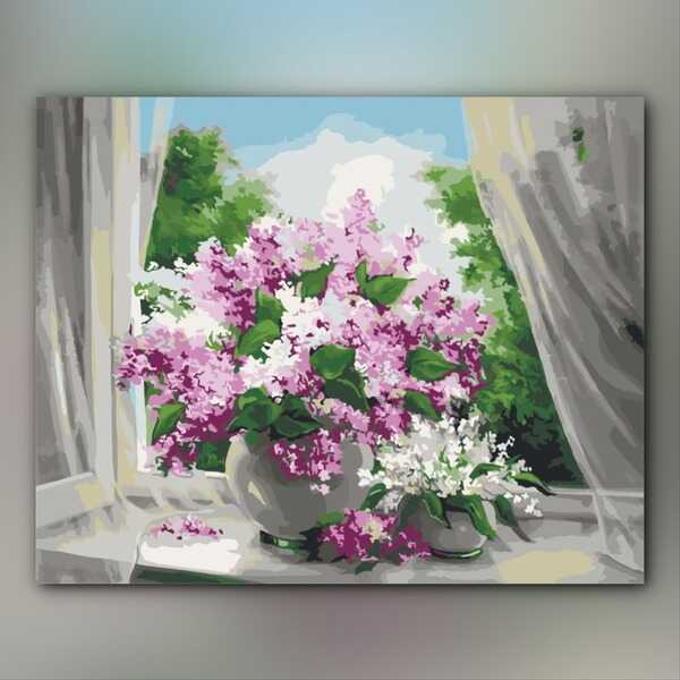 أدوات رسم لوحة على أعتاب الصيف