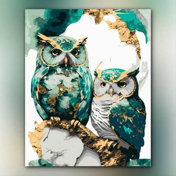 أدوات رسم لوحة البومة الذهبية