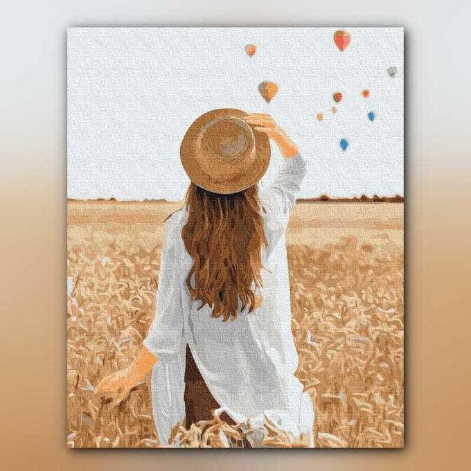 أدوات رسم لوحة فتاة الحقل