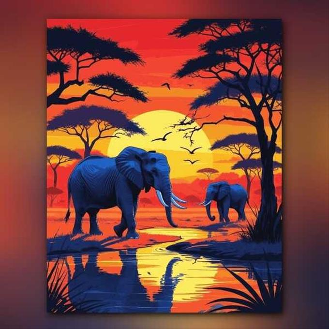 أدوات رسم لوحة سيرة السافانا