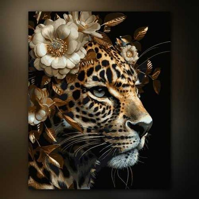 أدوات رسم لوحة الفهد الذهبي