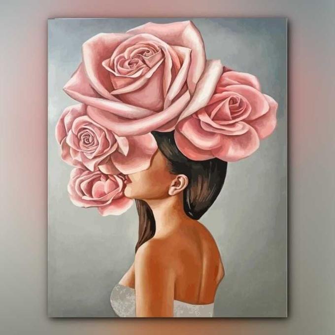 أدوات رسم لوحة أناقة الزهور
