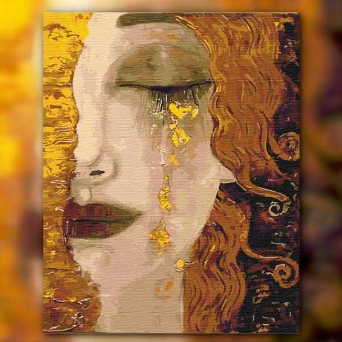 أدوات رسم لوحة دموع ذهبية