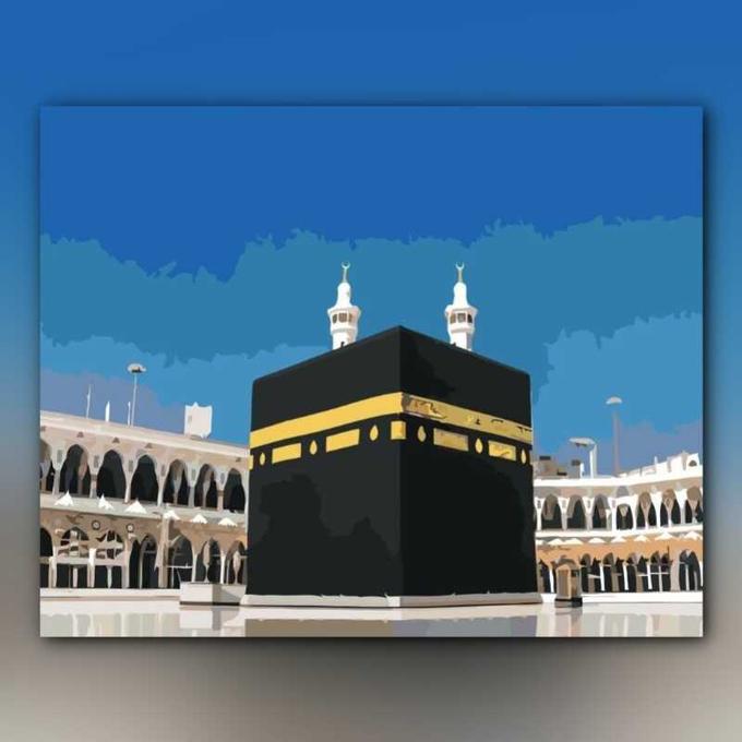 أدوات رسم لوحة المسجد الحرام