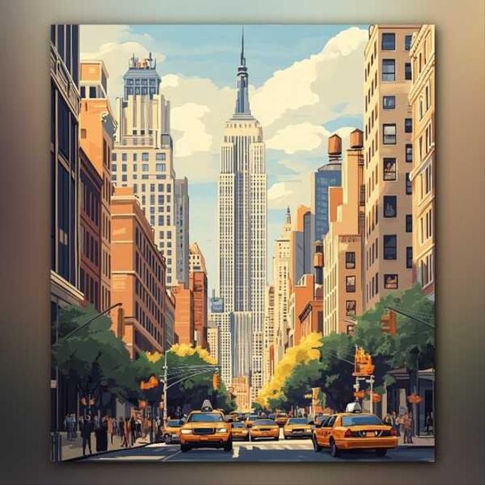 أدوات رسم لوحة شارع نيويورك