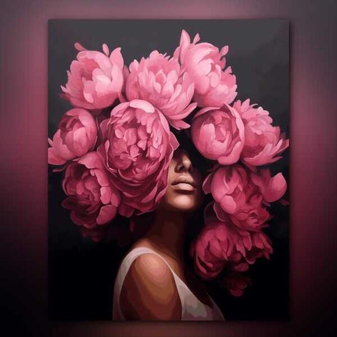 أدوات رسم لوحة أنوثة مزهرة