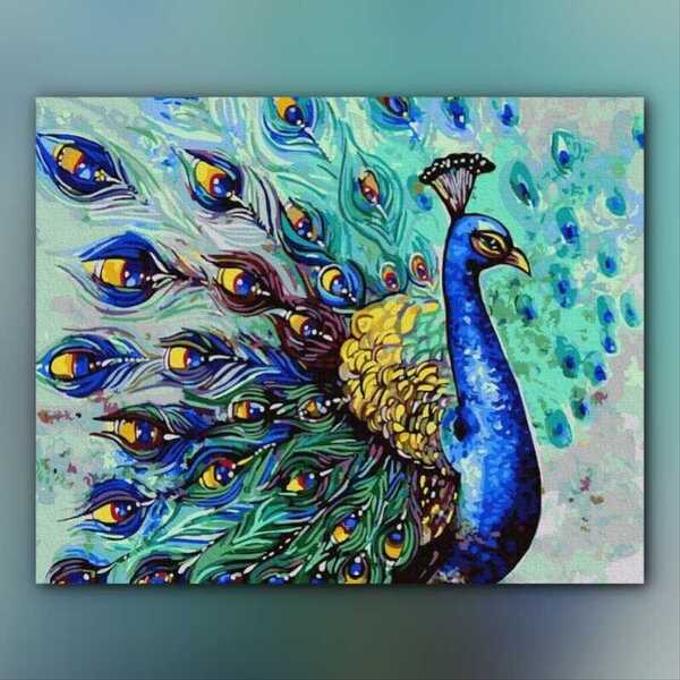 أدوات رسم لوحة الطاووس
