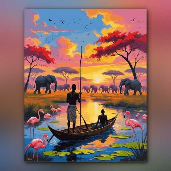 أدوات رسم لوحة رحلة السافانا