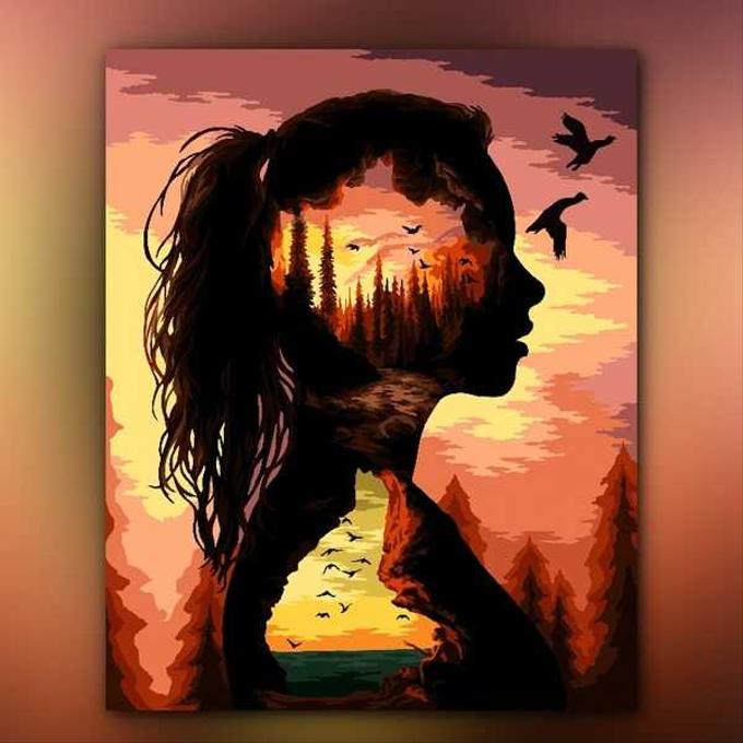 أدوات رسم لوحة داخلها حياة