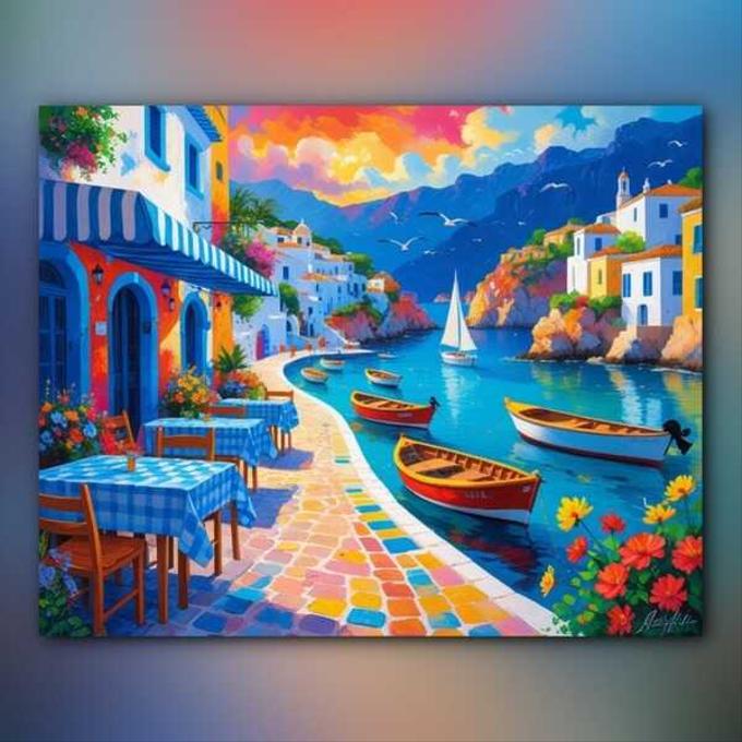 أدوات رسم لوحة قهوة على المرسى