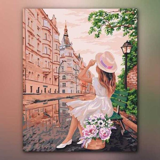 أدوات رسم لوحة موعد في المدينة