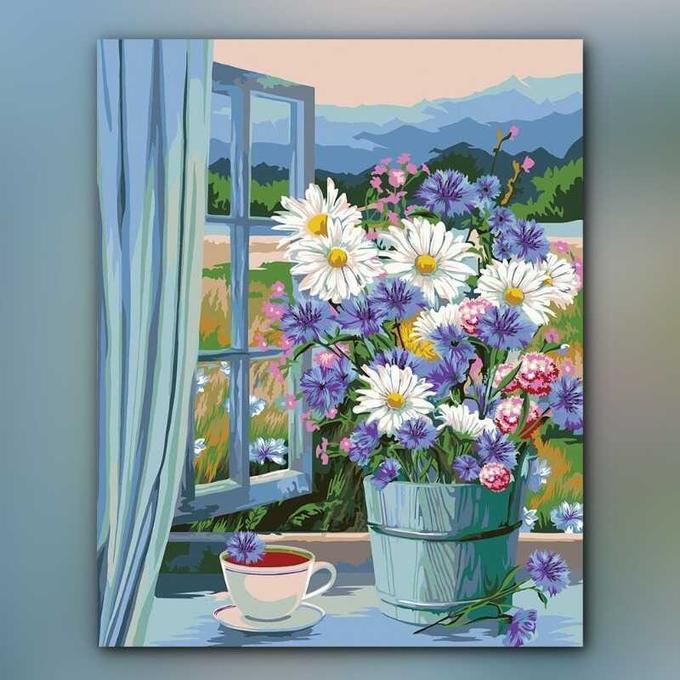أدوات رسم لوحة فنجان الصباح