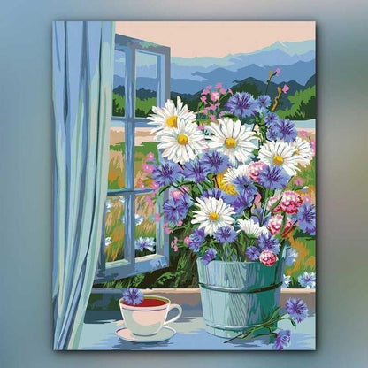 أدوات رسم لوحة فنجان الصباح