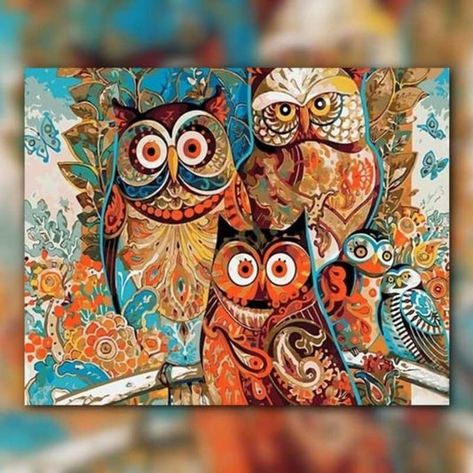 أدوات رسم لوحة البومة الدائخة