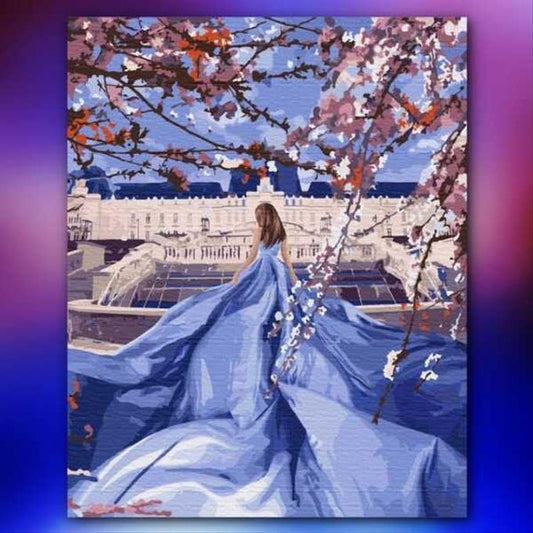 أدوات رسم لوحة جمال زهرة الكرز