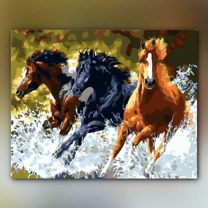 أدوات رسم لوحة قطيع الخيول