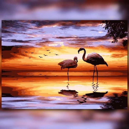 أدوات رسم لوحة قصة غروب الشمس