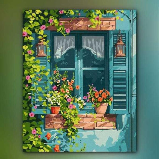 أدوات رسم لوحة نافذة الحديقة
