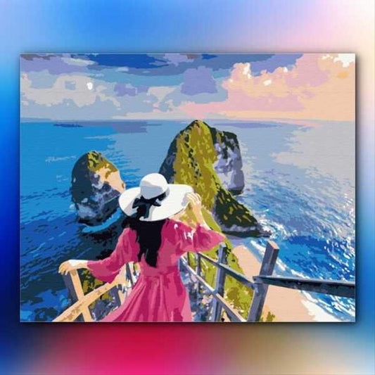 أدوات رسم لوحة فتاة الجزيرة