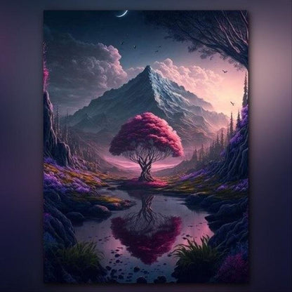 أدوات رسم لوحة شجرة الساكورا
