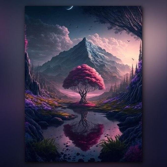 أدوات رسم لوحة شجرة الساكورا
