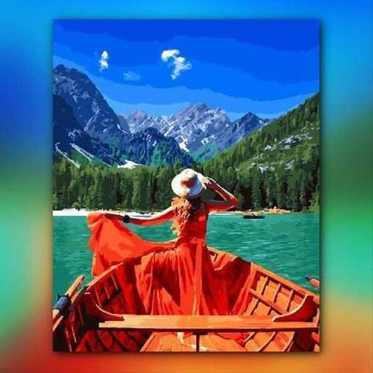 أدوات رسم لوحة وسط الطبيعة