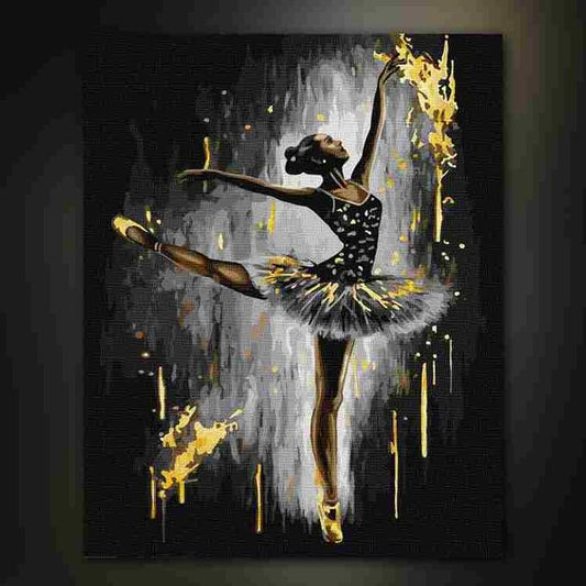 أدوات رسم لوحة راقصة الباليه الذهبية