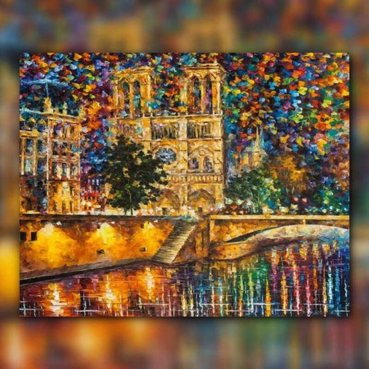 أدوات رسم لوحة مدينة الأنوار