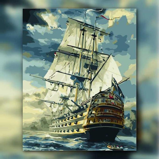 أدوات رسم لوحة على البحر