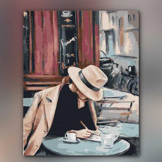 أدوات رسم لوحة قهوة الصباح