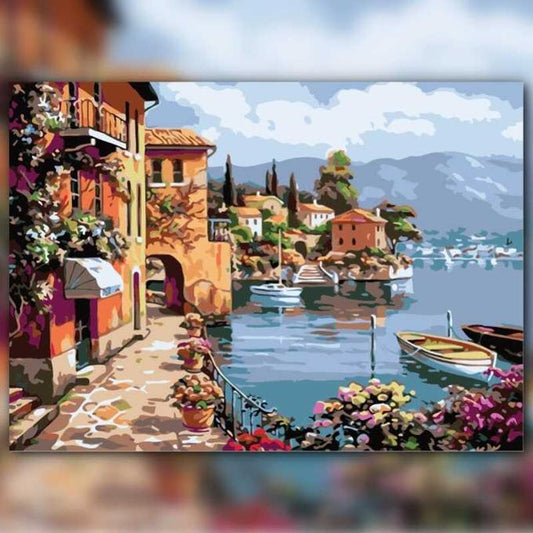 أدوات رسم لوحة الريفيرا الإيطالية