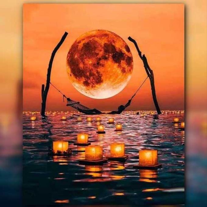 أدوات رسم لوحة قناديل القمر