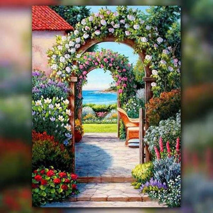 أدوات رسم لوحة ممر الزهور