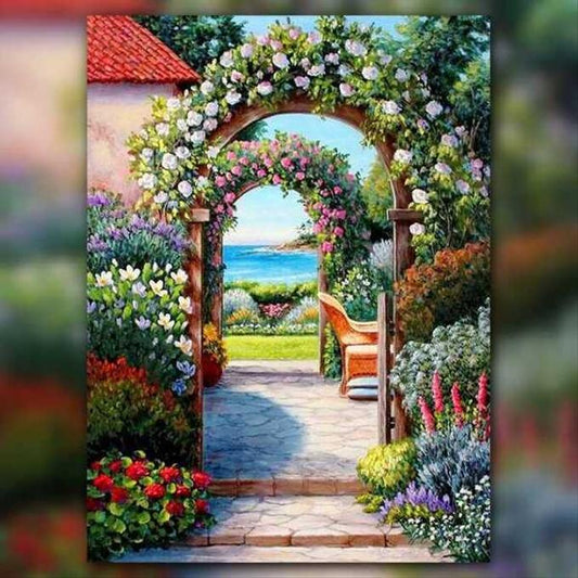 أدوات رسم لوحة ممر الزهور