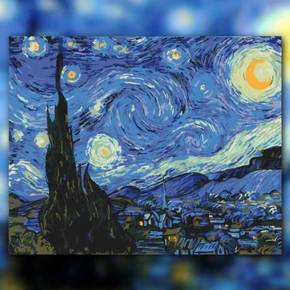 أدوات رسم لوحة ليلة النجوم