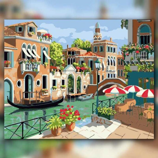 أدوات رسم لوحة المدينة العائمة