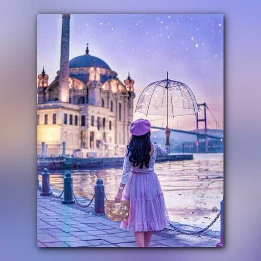 أدوات رسم لوحة مساء البوسفور