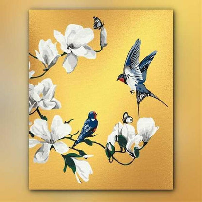 أدوات رسم لوحة أجنحة ذهبية