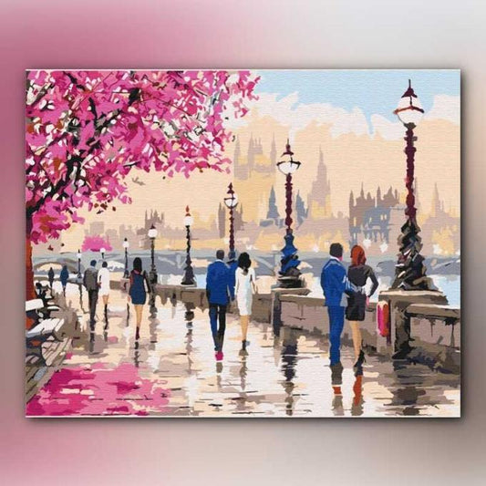 أدوات رسم لوحة شارع العشاق