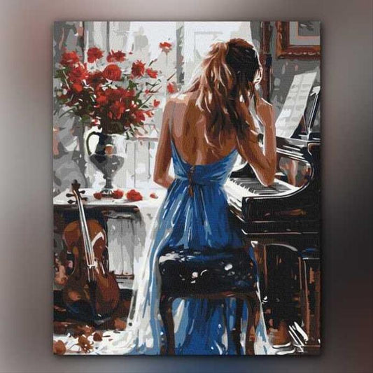 أدوات رسم لوحة لحظة موسيقية
