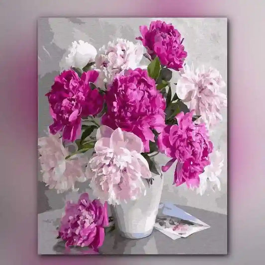 أدوات رسم لوحة مزهرية الورود
