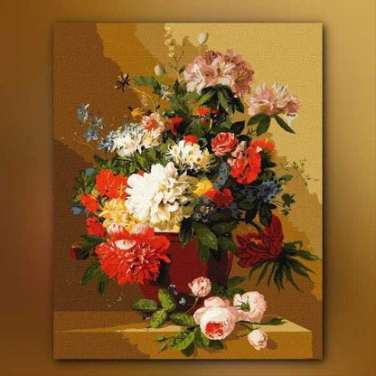 أدوات رسم لوحة ألوان الزهور