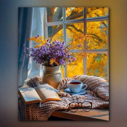 أدوات رسم لوحة هدوء الصباح