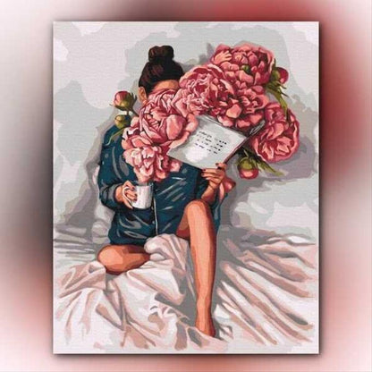 أدوات رسم لوحة تاريخ زهرة الفاوانيا