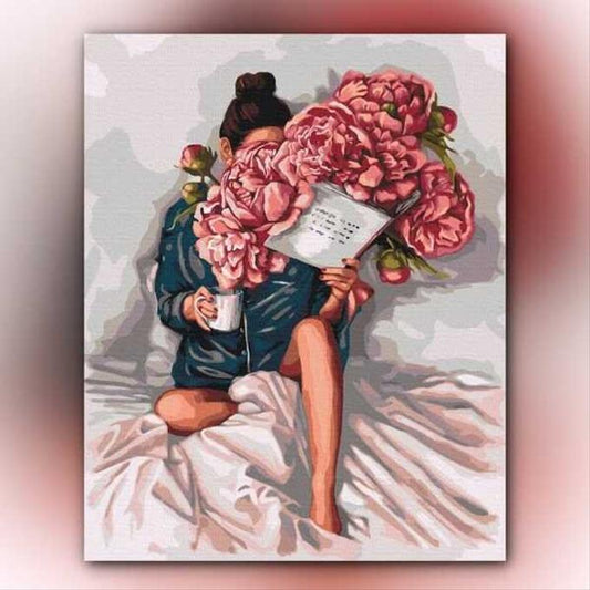 أدوات رسم لوحة تاريخ زهرة الفاوانيا