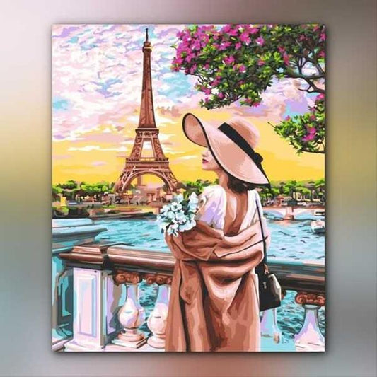 أدوات رسم لوحة باريس والحب