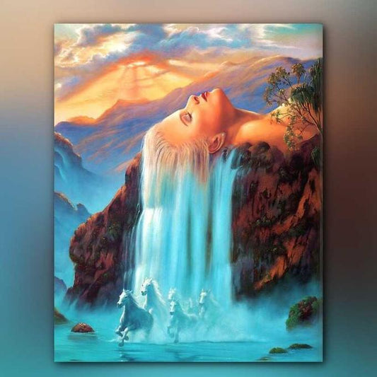 أدوات رسم لوحة شلال الاسترخاء