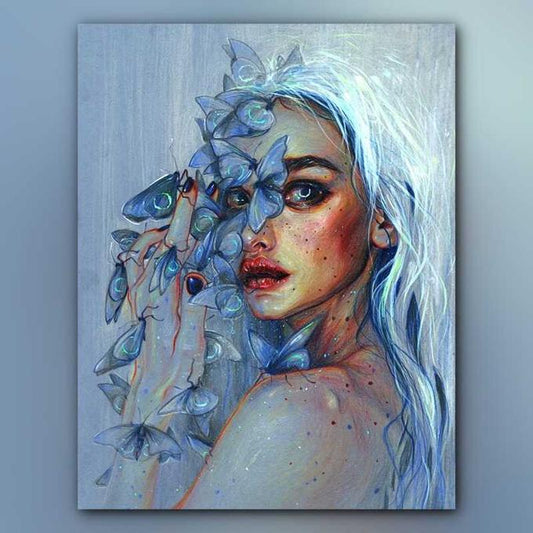 أدوات رسم لوحة الفراشة الزرقاء